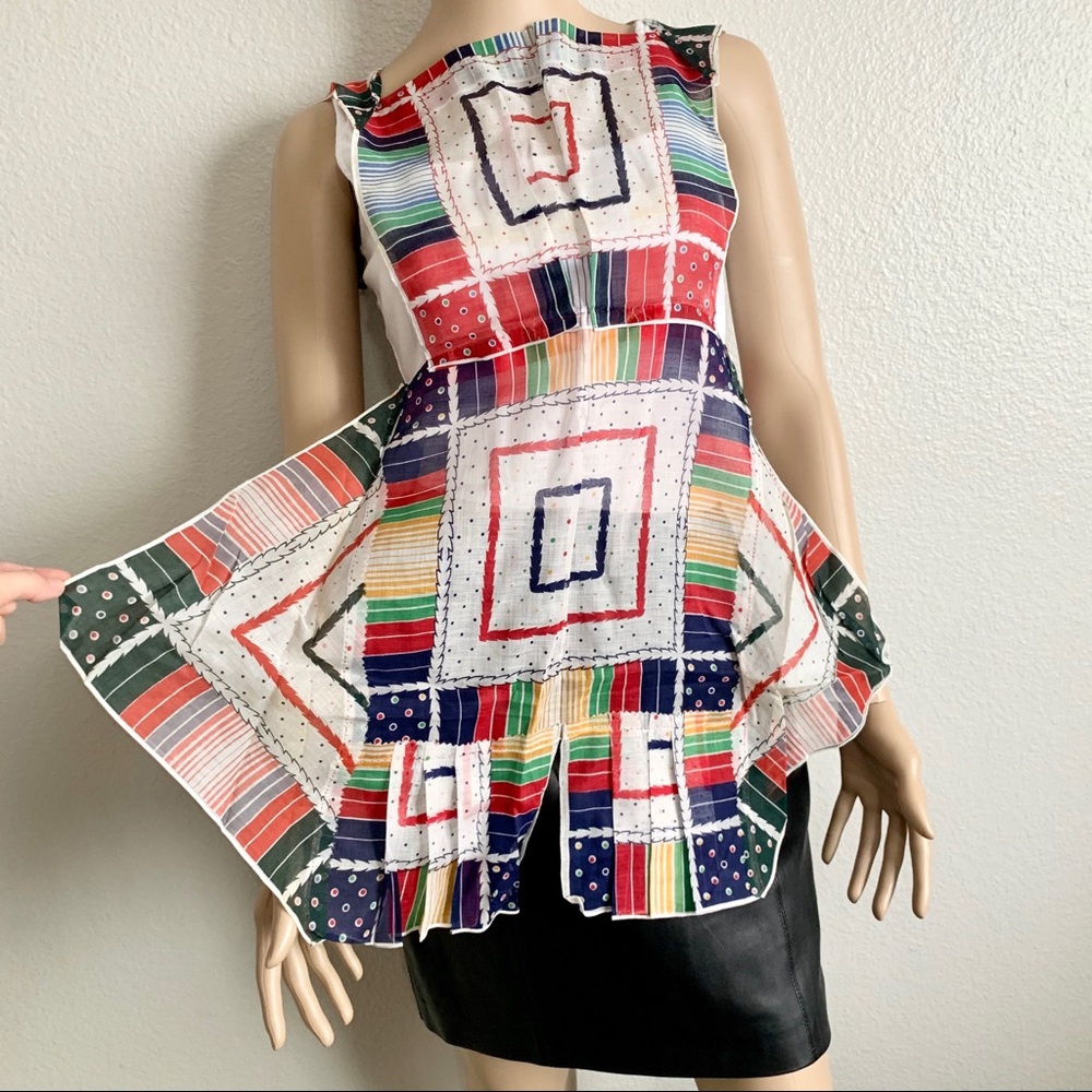 Vintage Tea Linen Patchwork Apron - image 1